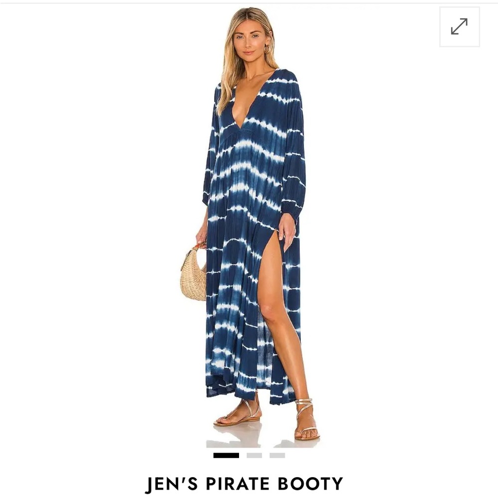 Jen's Pirate Booty Tropics Shenandoah Kaftan | dress in Tie-Dye Blue and White